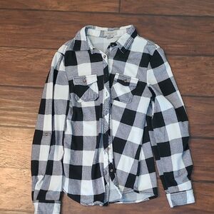 Passport Black and White Plaid Button Down Shirt